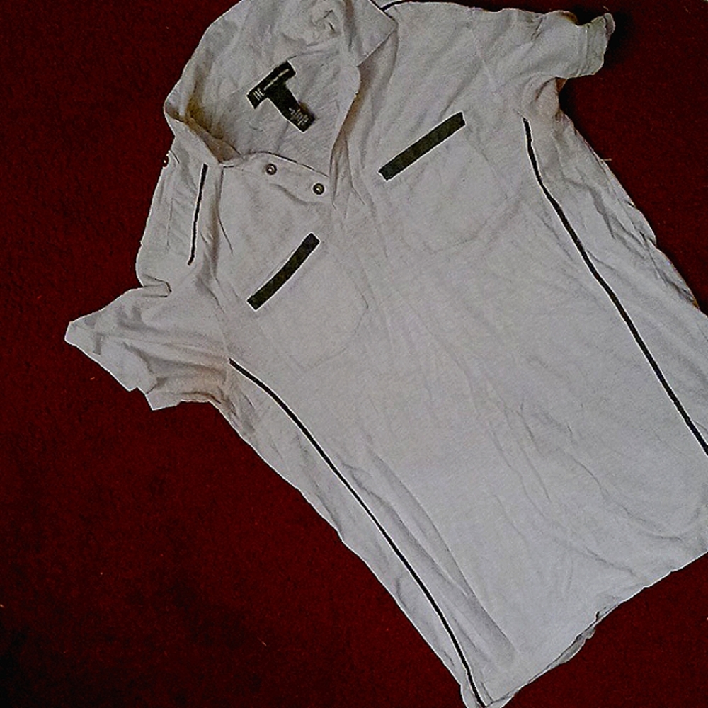 INC white pilot golf shirt small